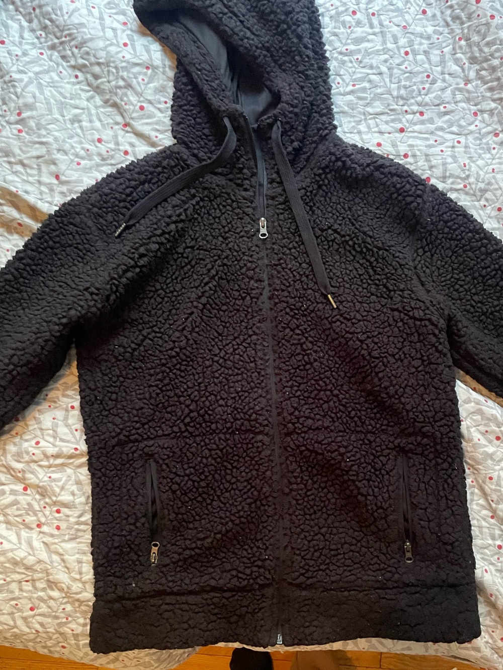 George Black Sherpa Zip-Up Hoodie Jacket